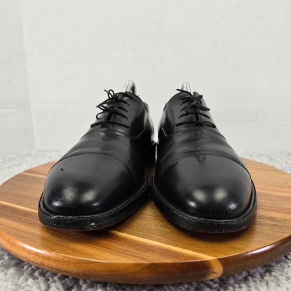Salvatore Ferragamo Black Leather Office Daily Cap Toe Oxford Dress Shoe Men 9 D - Picture 4 of 16